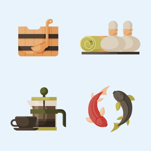 美丽的女人水疗美容程序健康图标的矢量插图图片下载