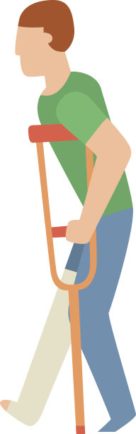 男子骨折手臂上的石膏图片下载