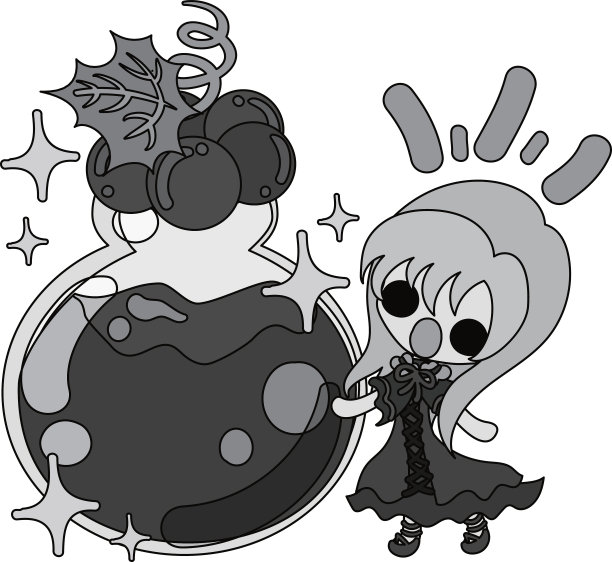 可爱的葡萄和一个女孩的插图图片下载