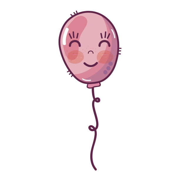 可爱的快乐和可爱的气球设计图片下载