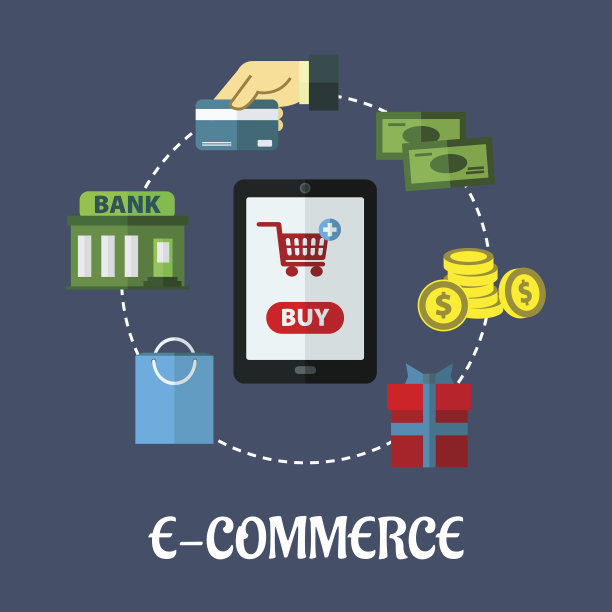 显示支付选项的电子商务单位概念图片下载
