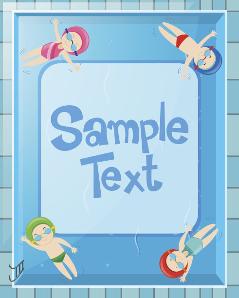 边界设计与孩子在游泳池图片下载