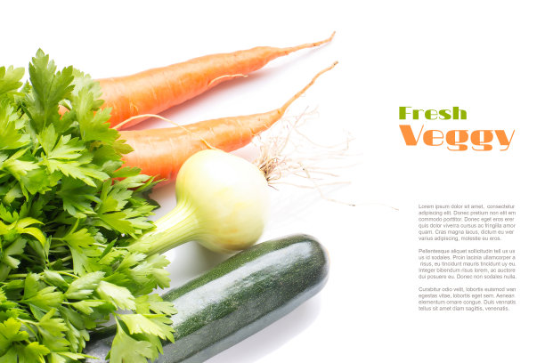 新鲜蔬菜，草本植物和根孤立在白色背景图片下载