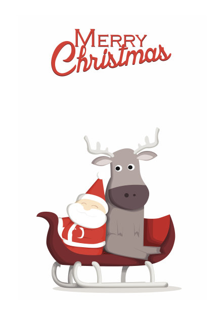 圣诞老人和驯鹿的圣诞背景图片下载