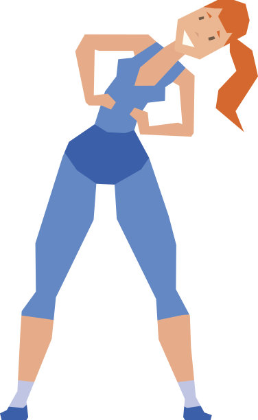 小女孩锻炼健康锻炼健身运动训练卡通向量图片下载