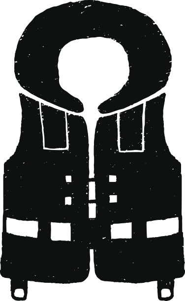 手绘纹理潜水救生衣矢量插图图片下载