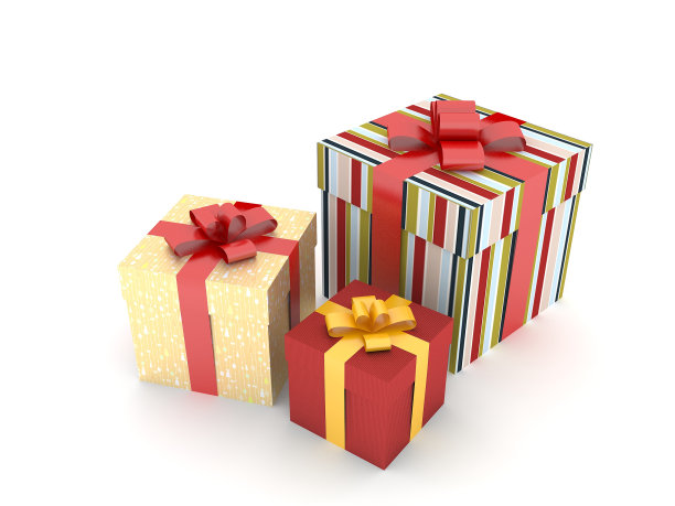 礼品盒孤立在白色。图片下载