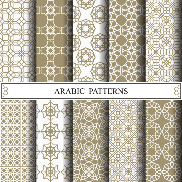 阿拉伯矢量图案网页背景图片下载