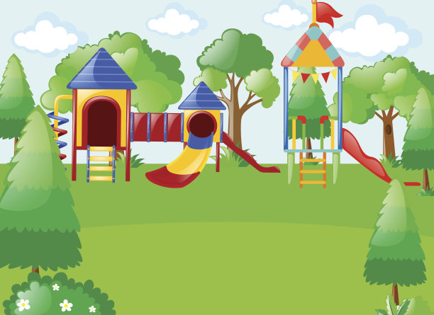 公园里的游乐场场景图片下载