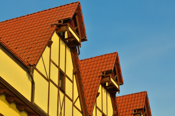 渔村-风格化德国建筑19世纪。图片下载