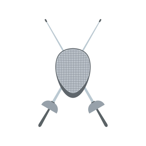 击剑剑和头盔面具的图标图片下载