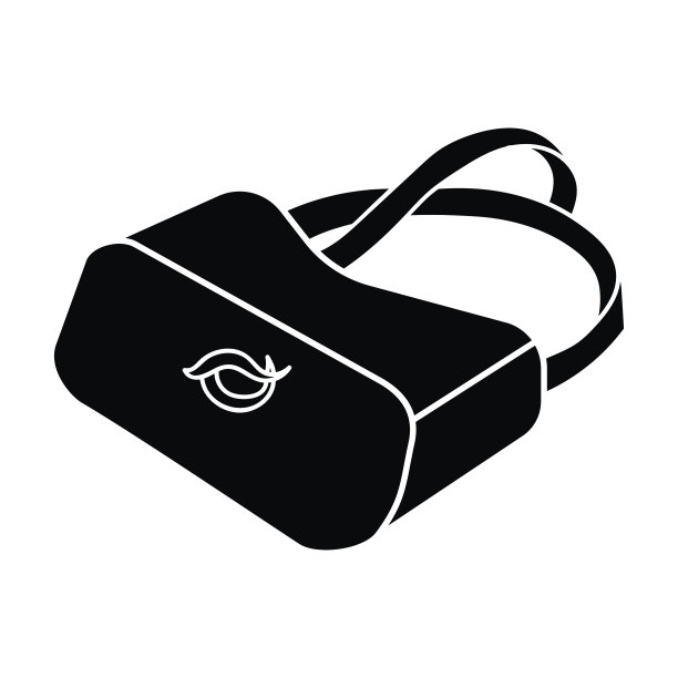 虚拟现实眼镜图标在黑色风格孤立的白色背景。虚拟现实符号股票矢量插图。图片下载