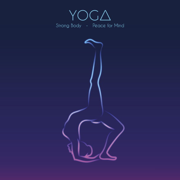 瑜伽摆女人的剪影图片下载