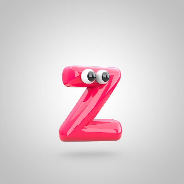 有趣的粉红色字母Z有眼睛图片下载