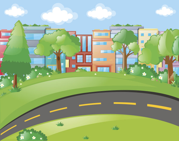 建筑物和空路的场景图片下载