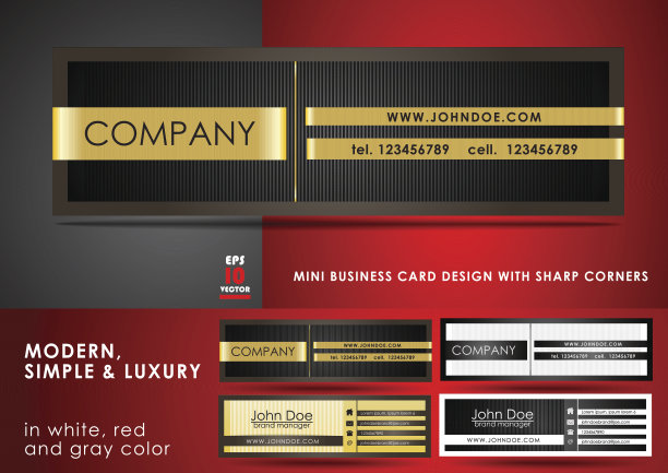 现代简约奢华的迷你名片设计图片下载