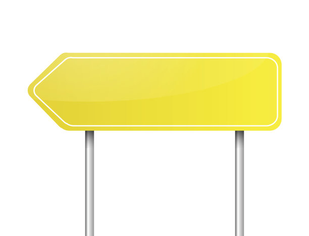 空白黄色箭头路牌向量图片下载