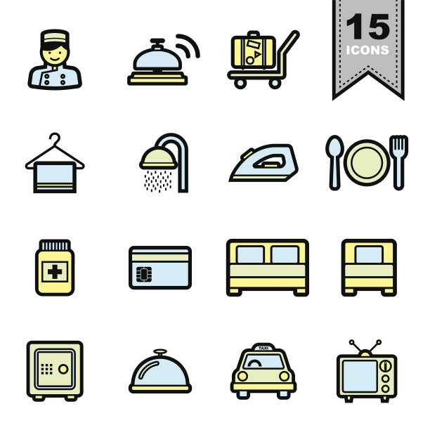 酒店的图标集图片下载