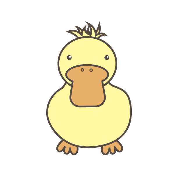 鸭卡通图标。动物庄园的设计。矢量图形图片下载