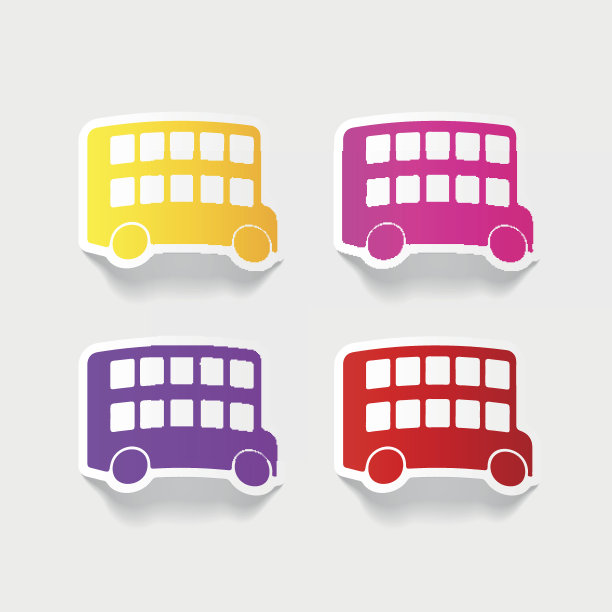 写实设计元素:巴士双层图片下载