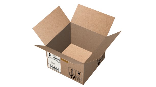 打开空纸板箱孤立在白色图片下载