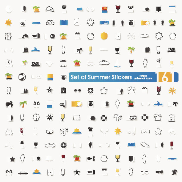 夏季贴纸套装图片下载