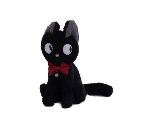 黑猫娃娃坐，孤立白猫图片下载