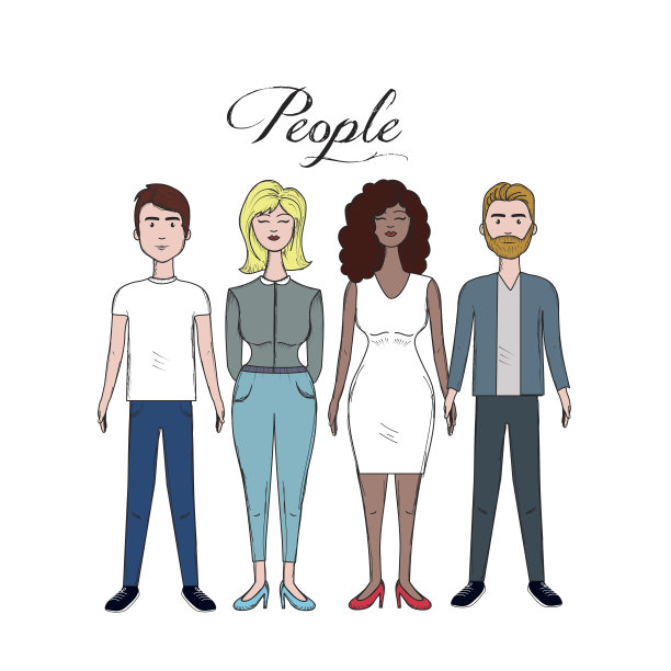 发型和穿着各异的可爱的人图片下载