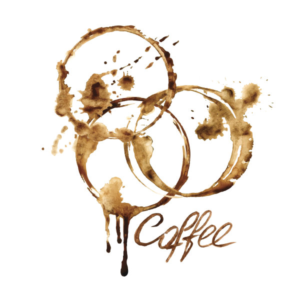 带有咖啡渍的水彩图案图片下载