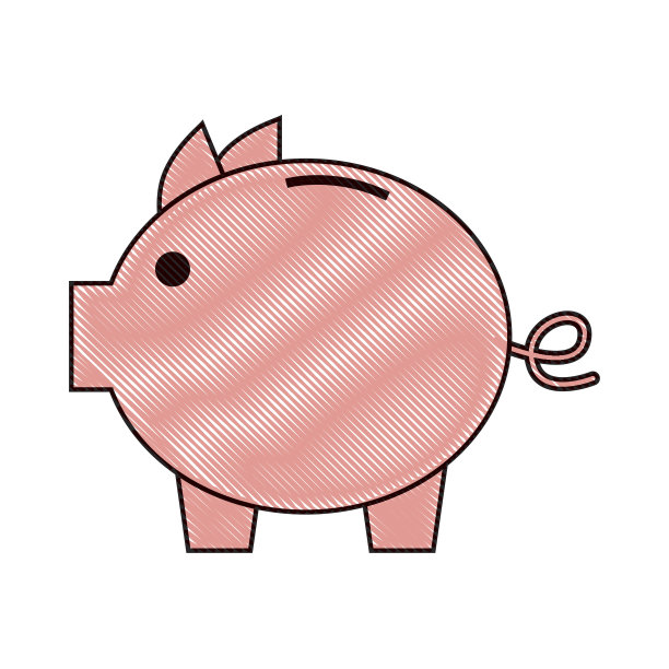 小猪储蓄孤立图标图片下载