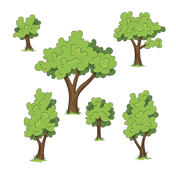 套不同的树木与草图片下载