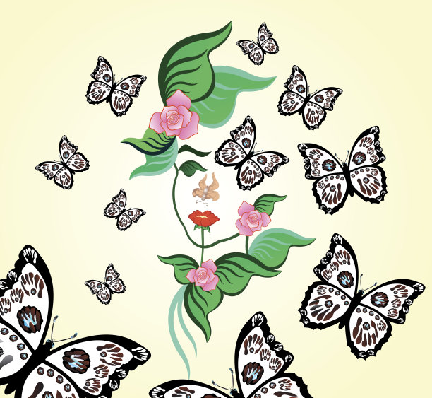 从自然元素的女性脸部轮廓图片下载