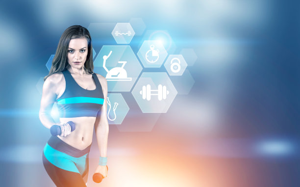 举着哑铃的女人，运动偶像图片下载