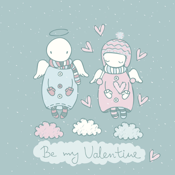 带天使的甜蜜仙女卡片图片下载