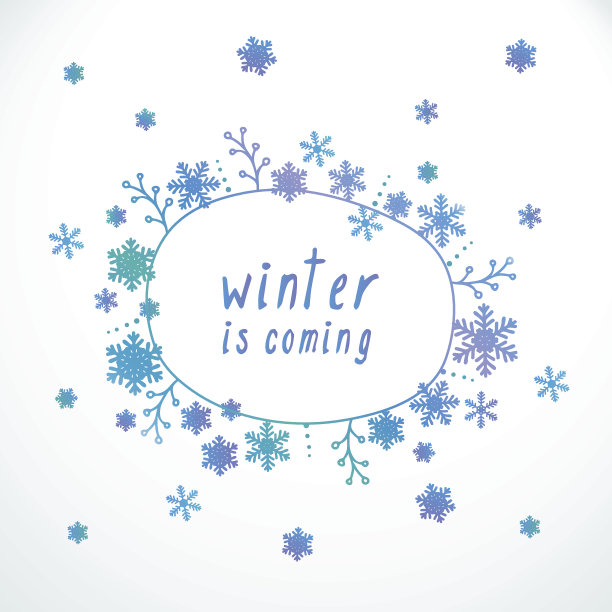 可爱的涂鸦冬季框架。矢量图图片下载