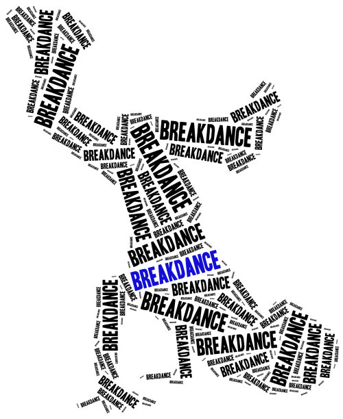 霹雳舞一样的概念。词云插图。图片下载