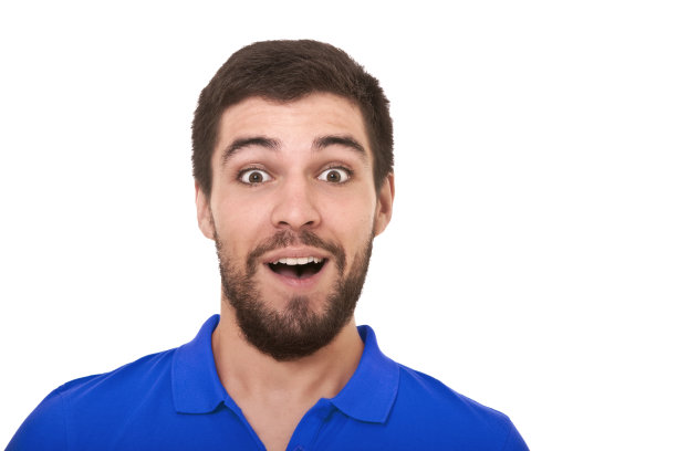 年轻人表现出惊讶。图片下载