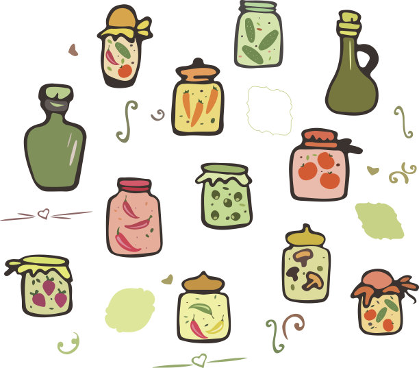 涂鸦罐子向量集图片下载