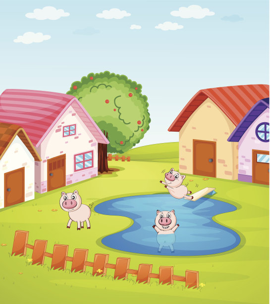 猪和房屋图片下载