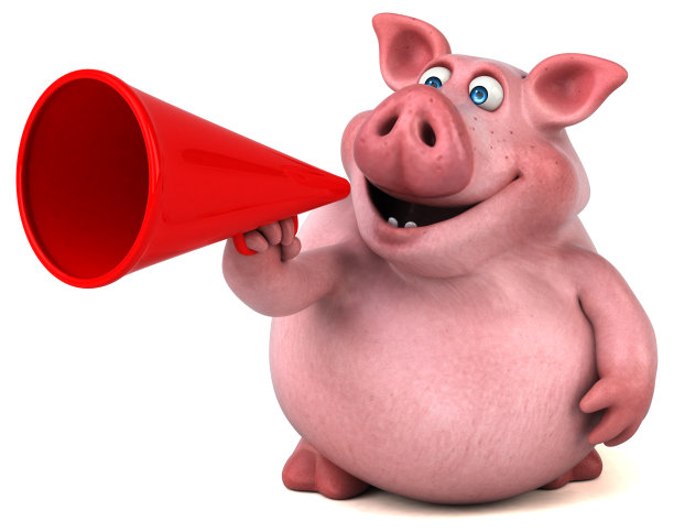 有趣的猪- 3D插图图片下载