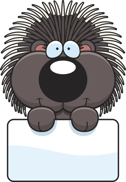 卡通豪猪的迹象图片下载