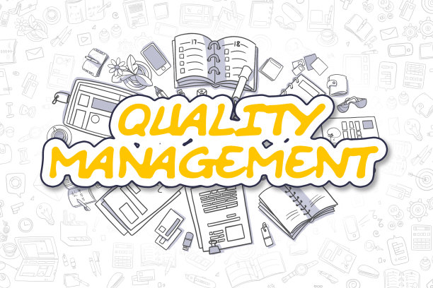 质量管理涂鸦黄色文字商业概念图片下载