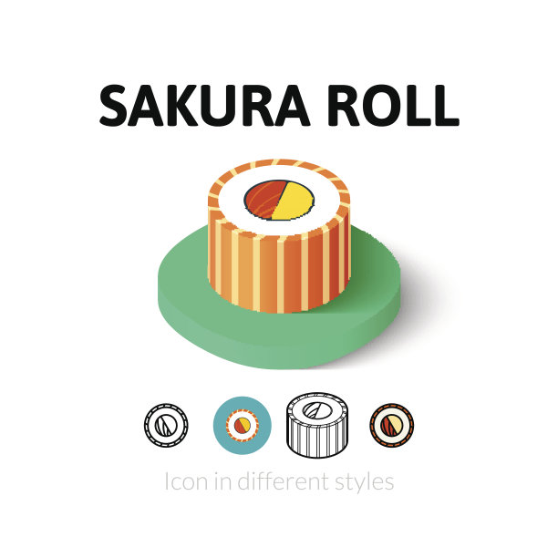 不同风格的樱花卷图标图片下载