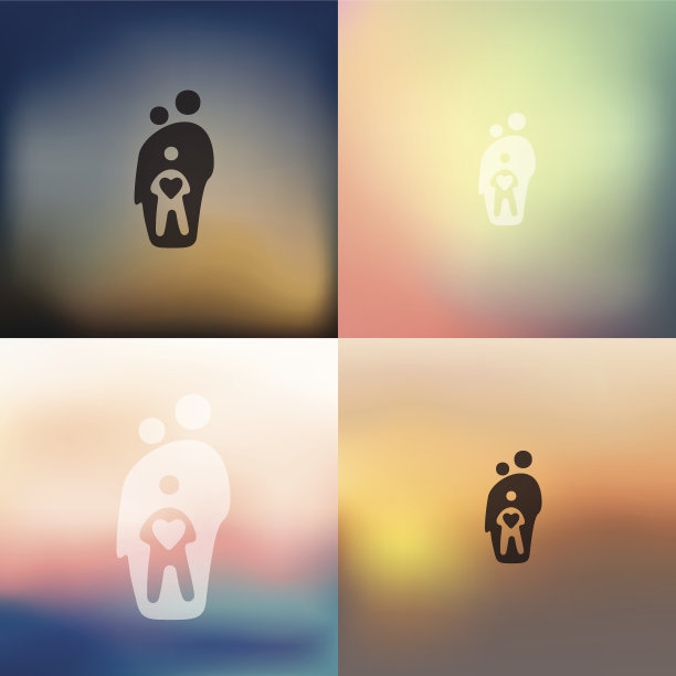 模糊背景上的家庭图标图片下载