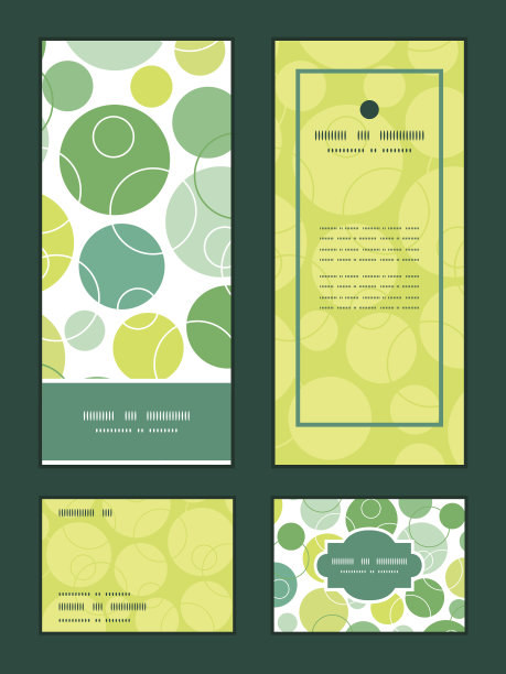 向量抽象绿色圆圈垂直框架模式邀请问候语，回复图片下载