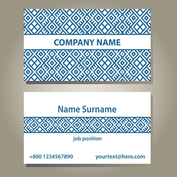 蓝色和白色的名片模板图片下载