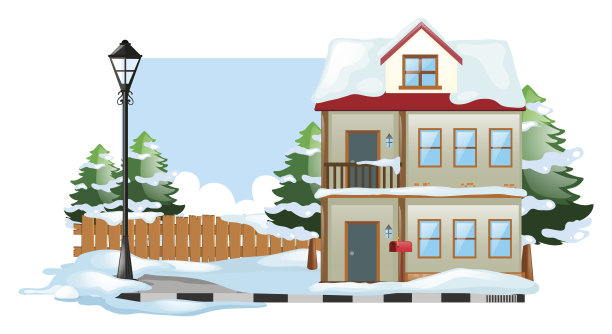 冬天的景象，地上有雪图片下载