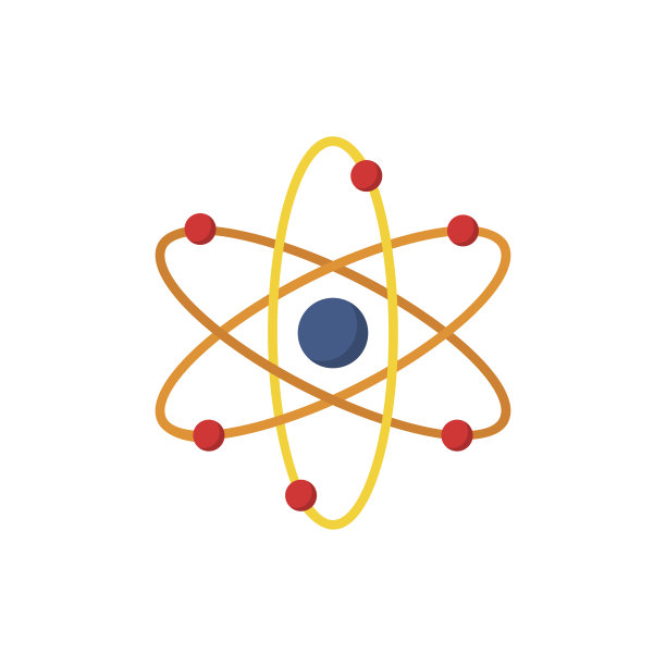 原子图标简单符号矢量插图。图片下载