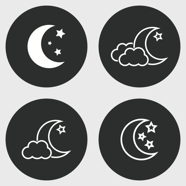 月亮星星图标集图片下载