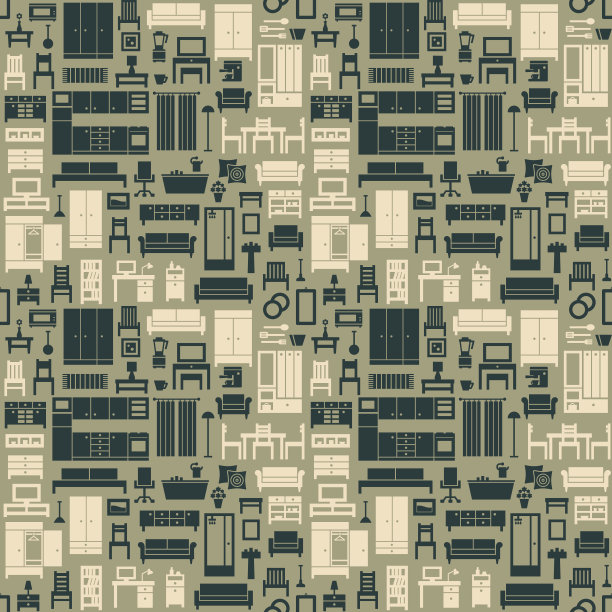 家具及家居设备相关矢量无缝模式2图片下载